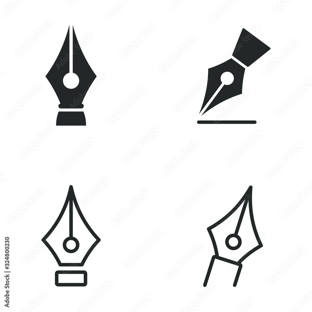 Poster fontain pen icon template color editable. ink pen symbol vector sign isolated on white background il