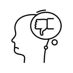 Bad idea line icon, concept sign, outline vector illustration, linear symbol.