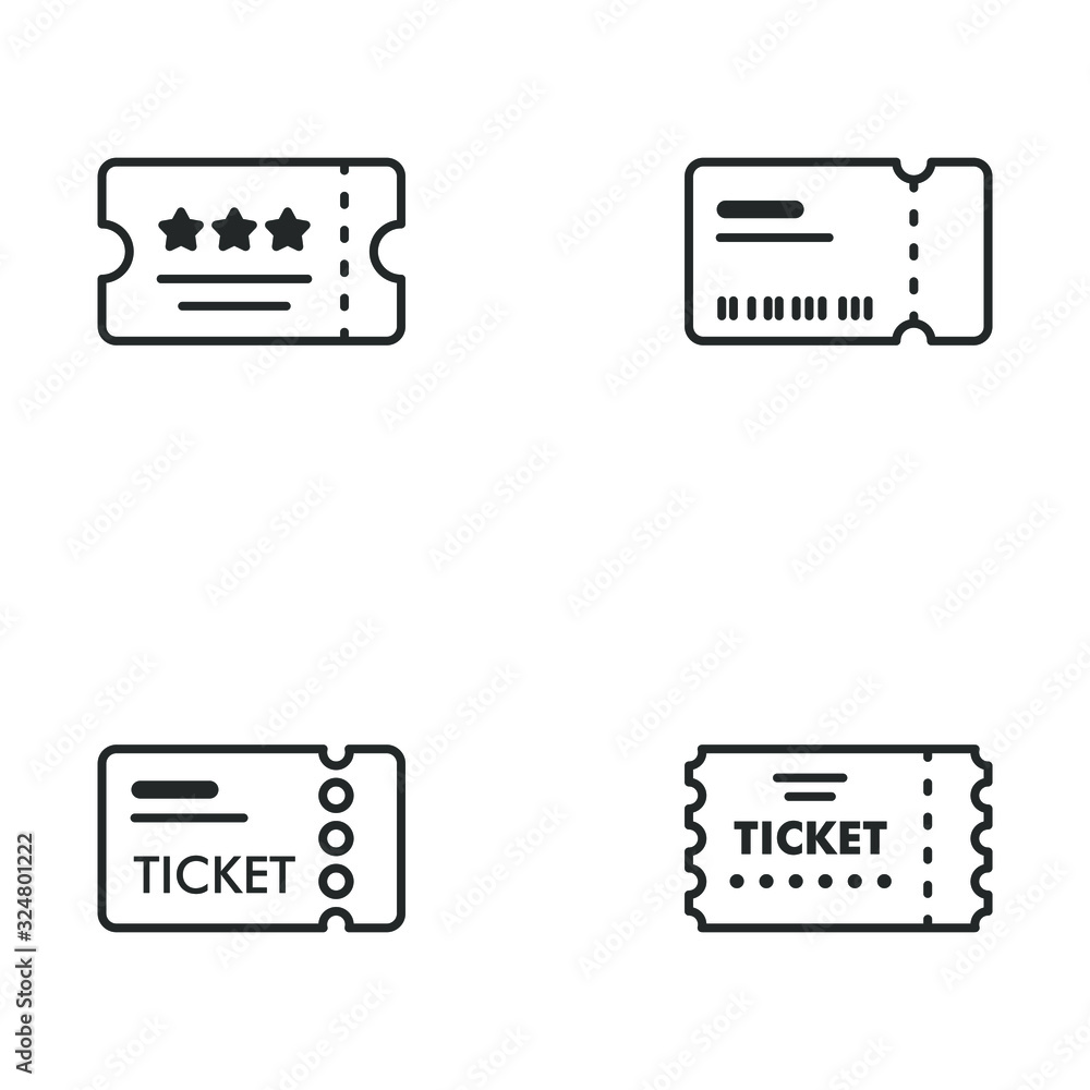 Leinwandbilder ticket icon template color editable. ticket symbol vector sign isolated on white background illustra