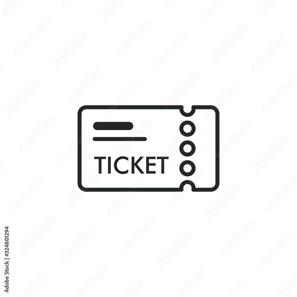 Fototapete ticket icon template color editable. ticket symbol vector sign isolated on white background illustra
