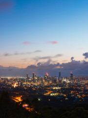 Fototapeta premium Night view of Brisbane CBD skyline.