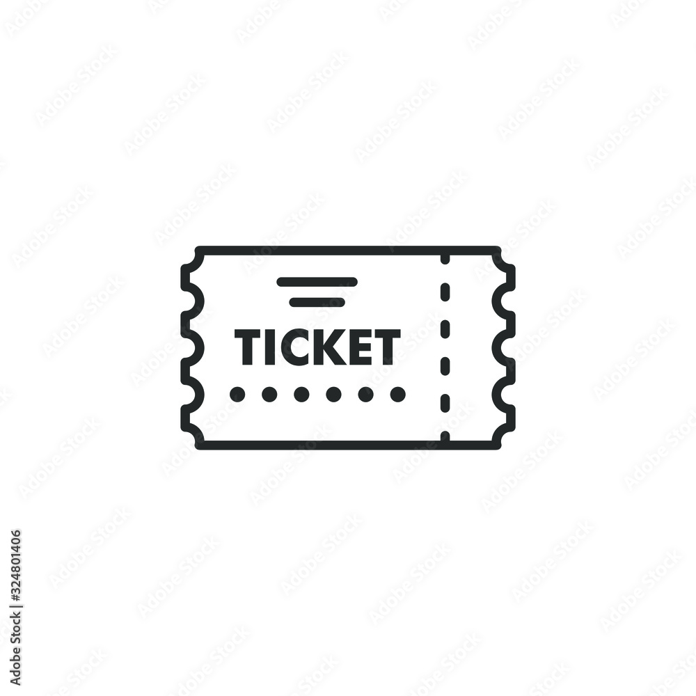 Poster Ticket icon template color editable. Ticket symbol vector sign isolated on white background illustration for graphic and web design.