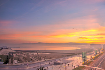 Tangier, Morocco : Seafront in wintertime