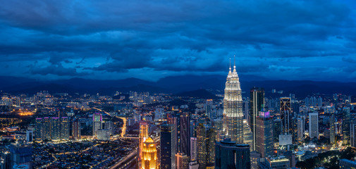 panoramic city skyline in kuala lumpur