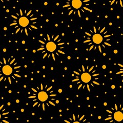 Pattern with gold stars. Seamless background. Great for fabric, scrapbooking and textile. Vector