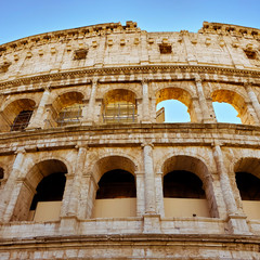 Obraz premium The Coliseum or Flavian Amphitheatre (Amphitheatrum Flavium or Colosseo), Rome, Italy