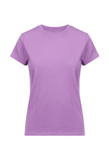 purple t-shirt, front view