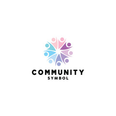 Community logo design vector template with Modern Colorful Circle Concept style.
