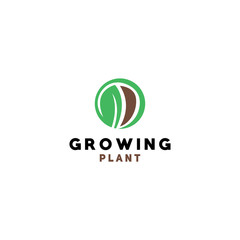 Growing Plant logo design vector template with Modern Seed Symbol Concept style.