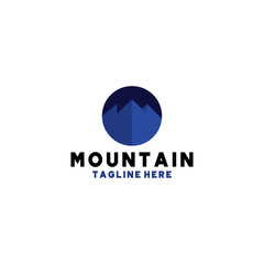 Mountain logo design vector template with Modern Blue Color Concept style.