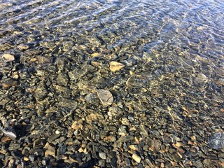 Crystal clear water of Lake Pangong in the Northren India