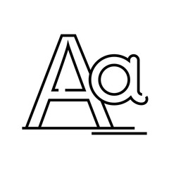 Alphabet line icon, concept sign, outline vector illustration, linear symbol.