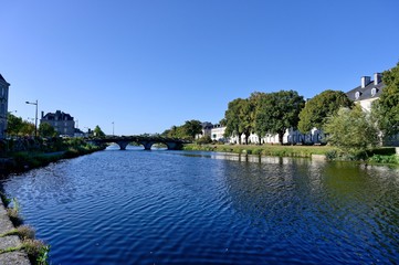 Le Blavet, Canal de Nantes à Brest, Pontivy. Morbihan, Bretagne, France