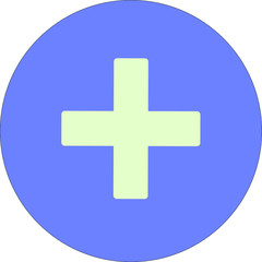 Obraz premium Cross in a blue circle on a white background.