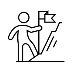 Achieving headway line icon, concept sign, outline vector illustration, linear symbol.