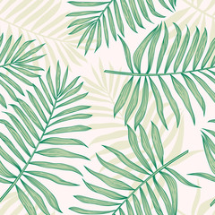 Tropisches nahtloses Muster mit Palmblättern. Modernes abstraktes Design