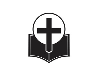 Obraz premium Bible Church logo. the name of the mission. Bible Society. 