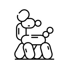Baloon dog line icon, concept sign, outline vector illustration, linear symbol.
