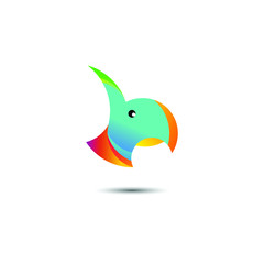 The Bird logo initials B with a gradient. The combination of the letter B and bird. Suitable for your company logo, pet hobby, animal lover, bird lover, and others.