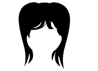 silhouette of a head isolated on white