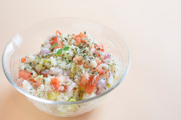 Traditional oriental salad Tabbouleh in bowl