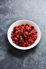 Beet salad in bowl