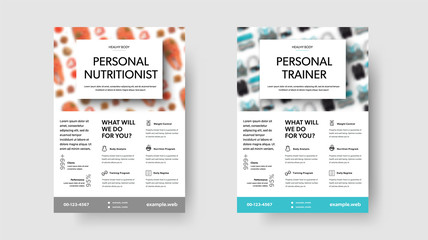 Banner design on a white background, the theme of sports and nutrition, for advertising in stories.