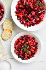 Beet salad in bowl