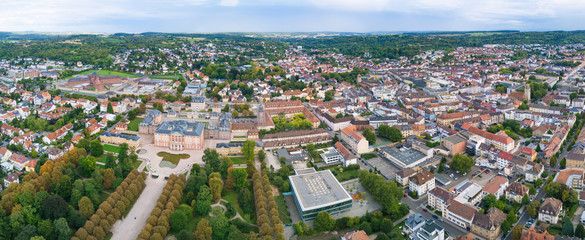Panorama Bruchsal Germany from above in summer