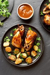 Tasty grilled quails