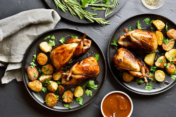 Tasty grilled quails