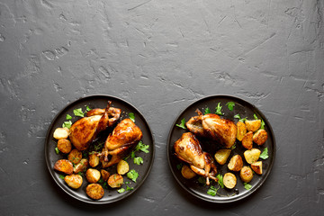 Tasty grilled quails