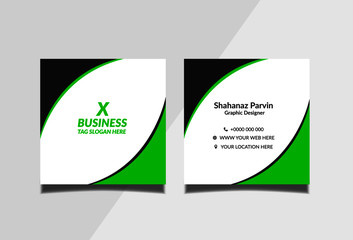 Square business card design template