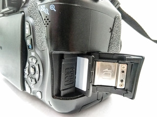 A picture of memory card in dslr camera