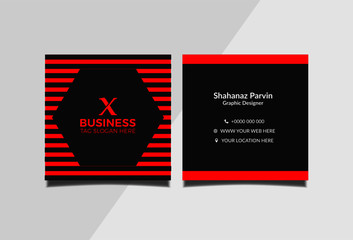 Square business card design template