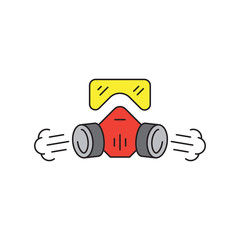 Gas mask vector icon symbol isolated on white background