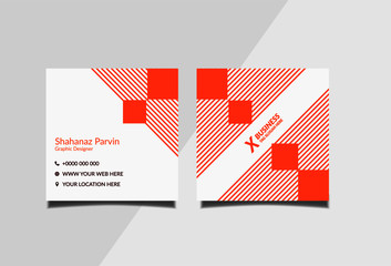 Square business card design template