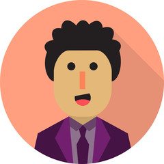 Vector flat businessman icon, isolated on a background.