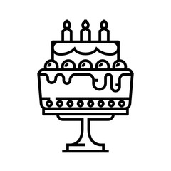 Big cake line icon, concept sign, outline vector illustration, linear symbol.