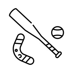 Baseball bat line icon, concept sign, outline vector illustration, linear symbol.