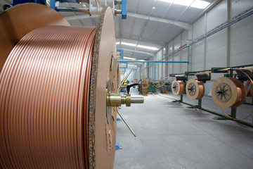 new copper pipes at the factory