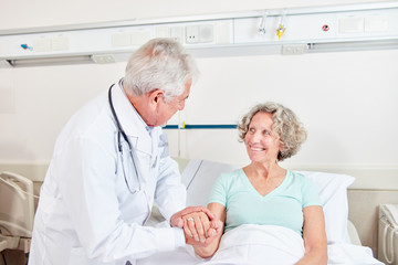 Doctor looks after a smiling patient