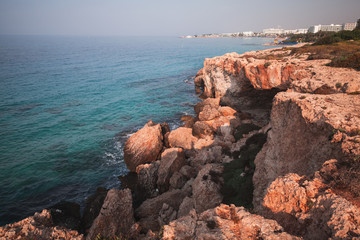 Coastal rocks at Mediterranean Sea coast