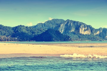 Ao Nang, Thailand. Retro style filtered color.