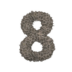Porous stone letter - 3D render