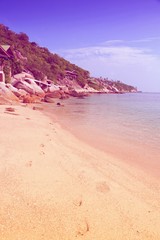 Thailand beach. Retro style filtered color.