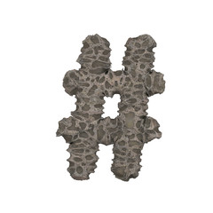 Porous stone letter - 3D render