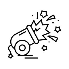 Bomb effect line icon, concept sign, outline vector illustration, linear symbol.