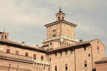 Obraz premium Italy - Ferrara Castle. Retro filtered colors style.