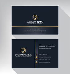 Business card in modern luxury style black gold white